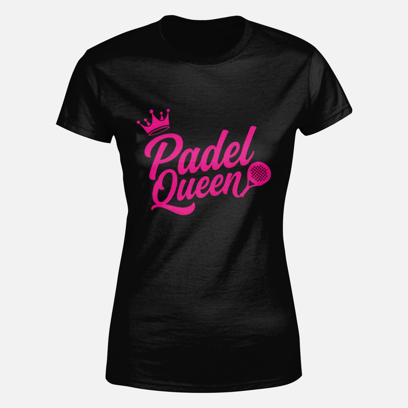 T-shirts: Padel Queen mit Krone und Schl&auml;ger