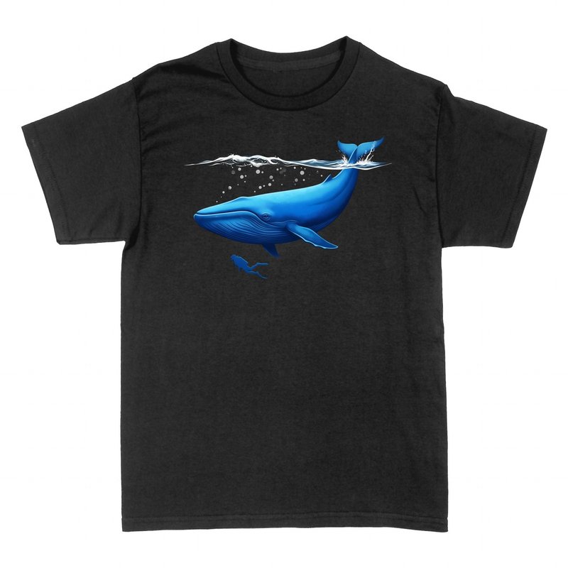 T-shirts: Blauwal und Taucher