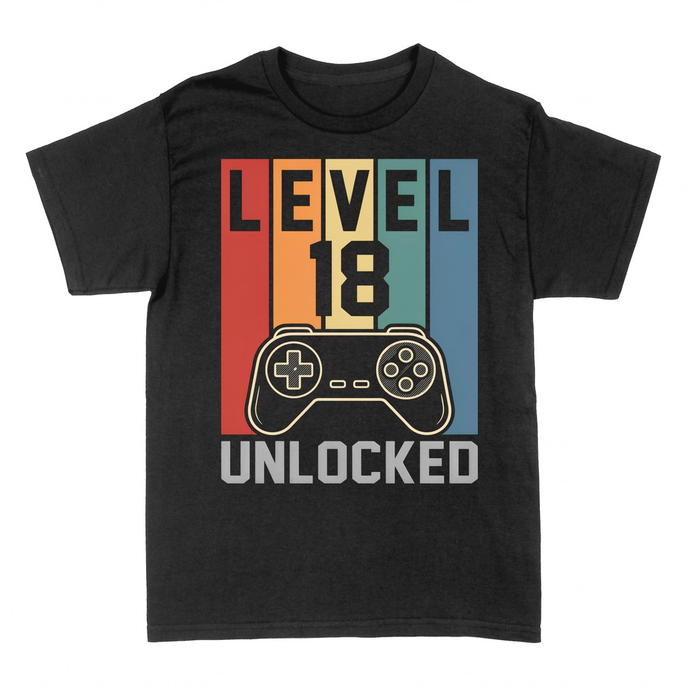 T-shirts: Level 18 Unlocked - 18. Geburtstag Gamer