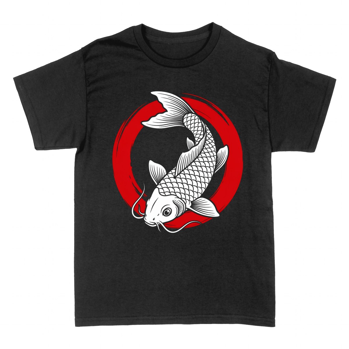 T-shirts: Japanischer Koi Roter Pinselstrich