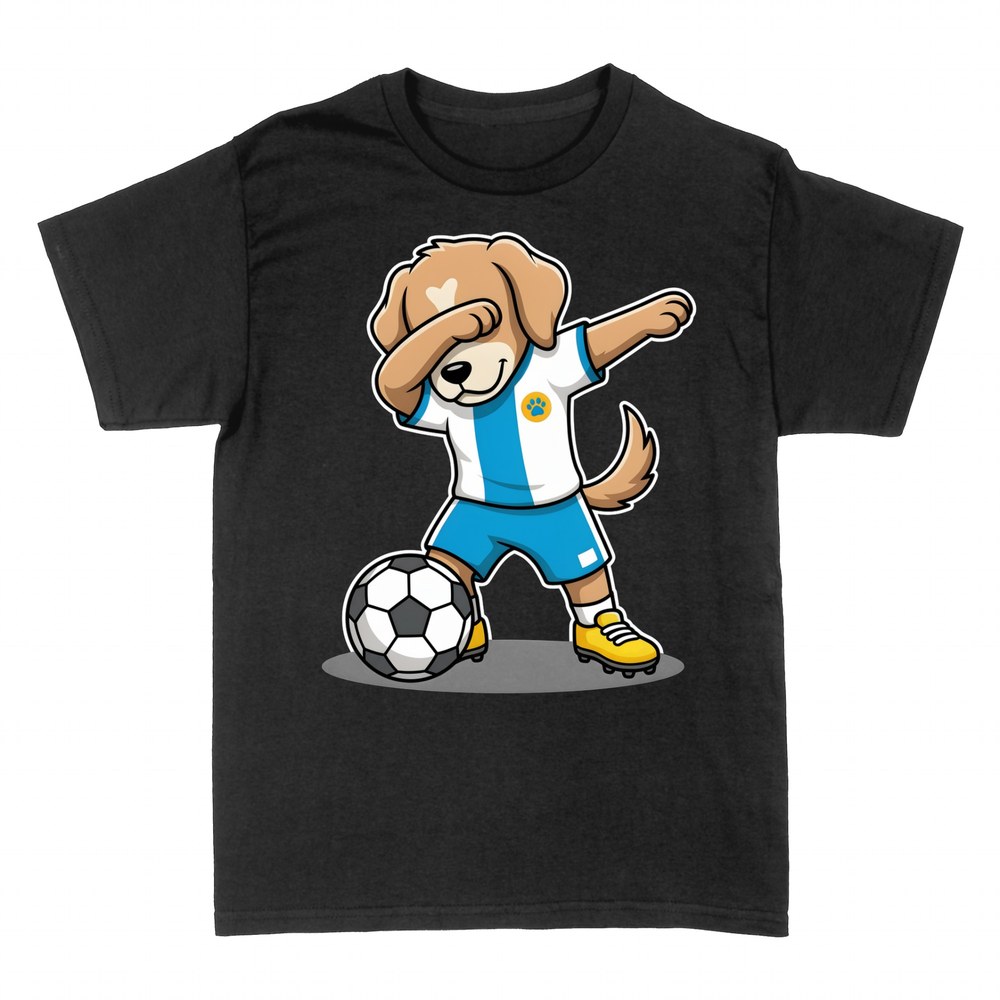 T-shirts: Fu&szlig;ball-Hund macht Dab