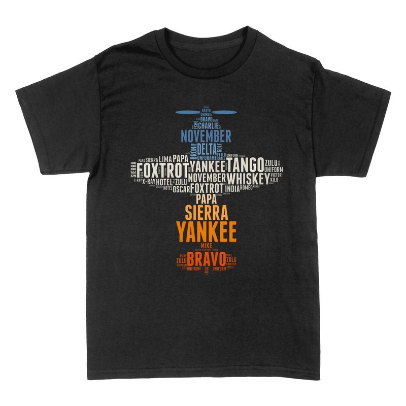 T-shirts: NATO-Alphabet Pilot Wortkunst
