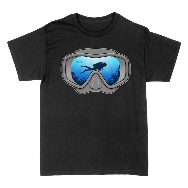 T-shirts: Tauchermaske mit Unterwasserwelt