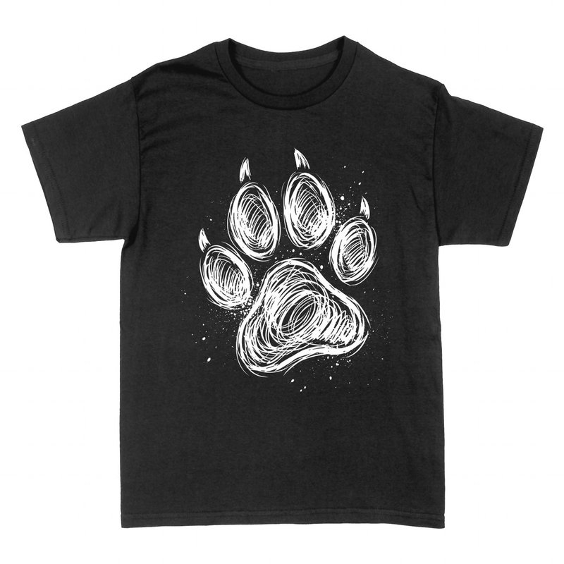 T-shirts: Hundepfote Wei&szlig;e Tinte Kunst