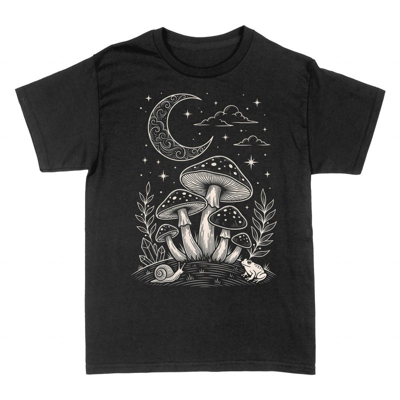 T-shirts: Magische Pilze Mondsichel und Sterne