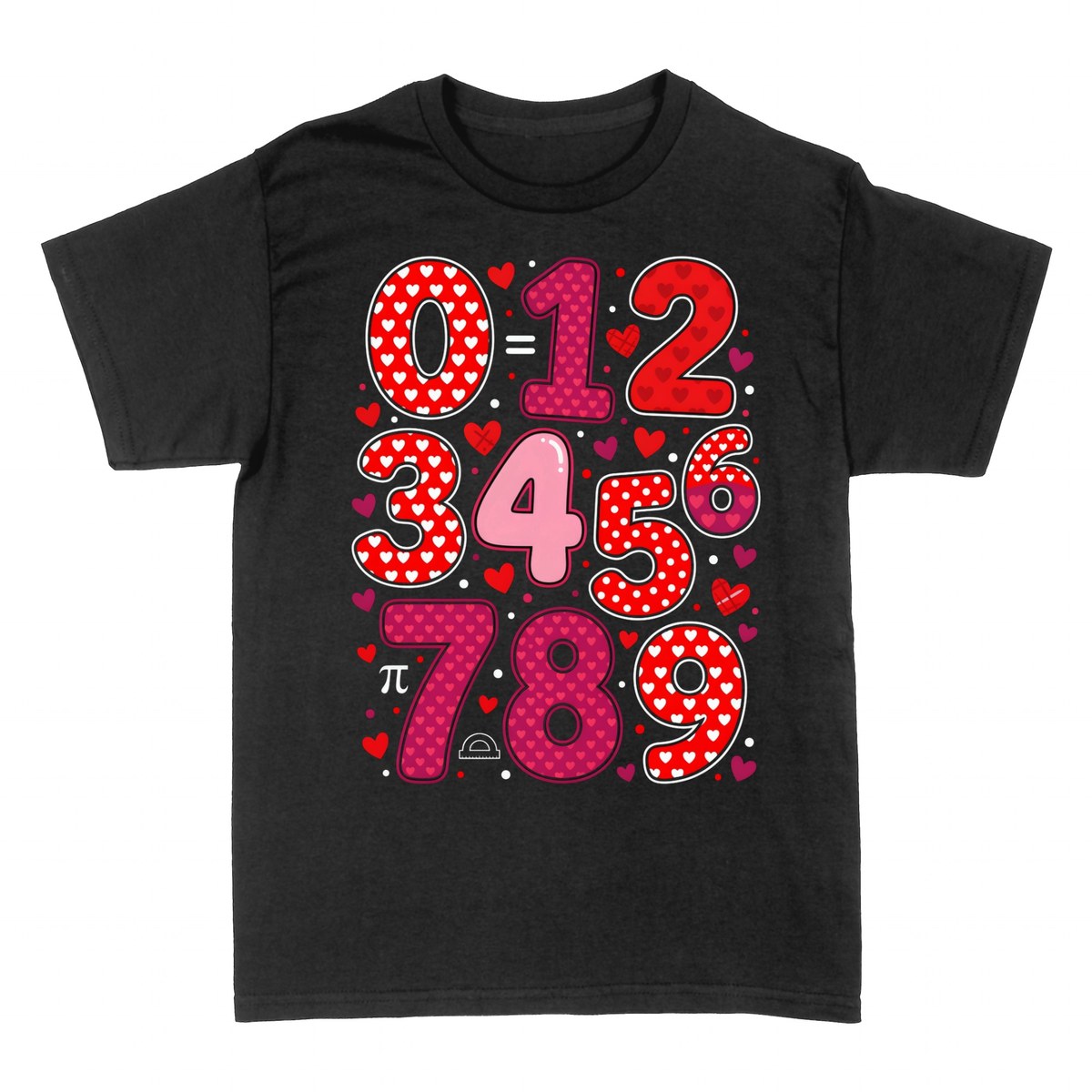 T-shirts: Zahlen mit Herzen &mdash; Mathe-Liebhaber