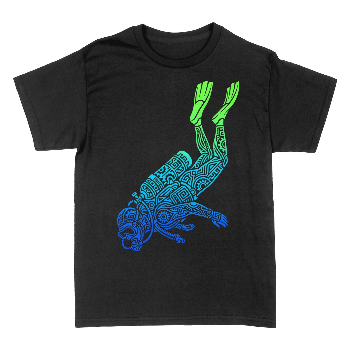 T-shirts: Tribal Mandala Taucher Farbverlauf