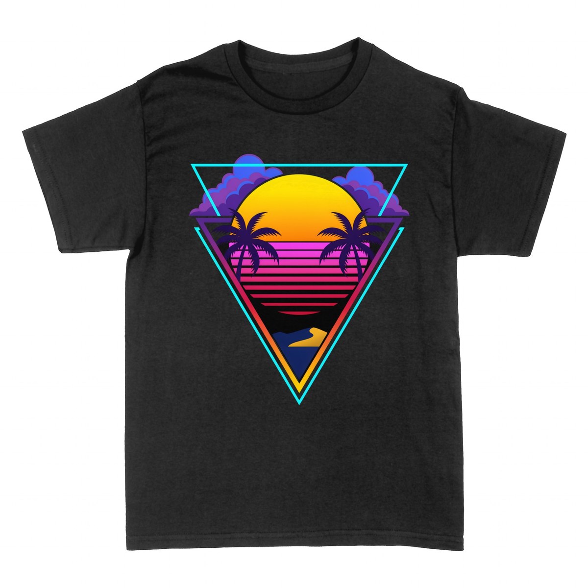 T-shirts: Synthwave Retro Sonnenuntergang 80er