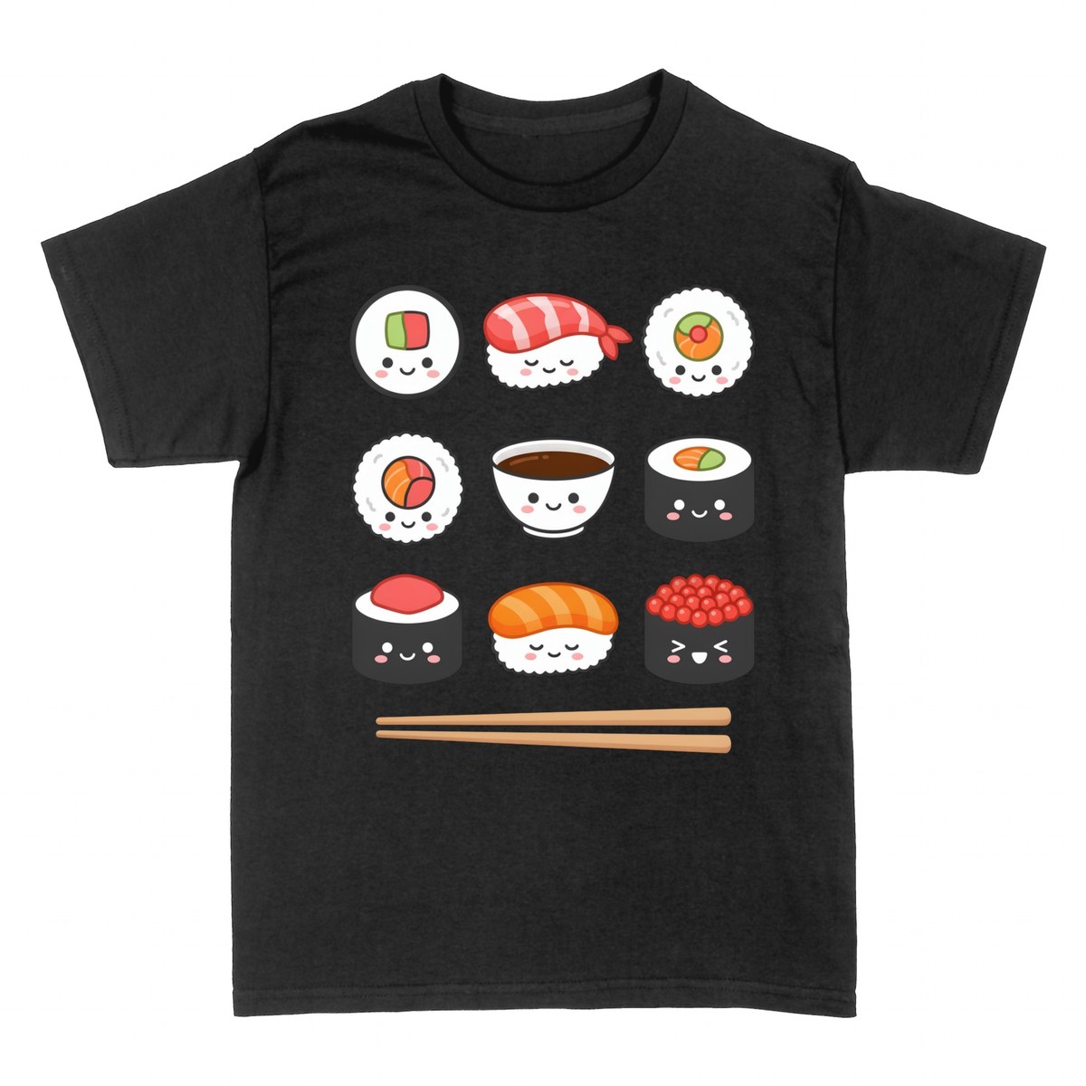 T-shirts: Kawaii Sushi - Fr&ouml;hliche Rolls und Nigiri