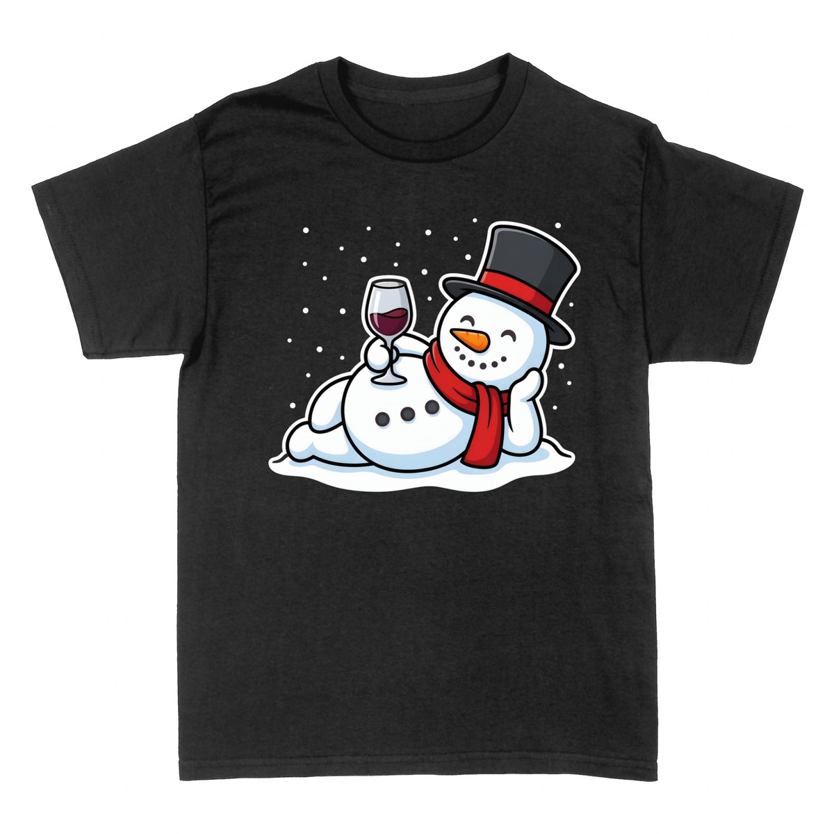 T-shirts: Schneemann mit Weinglas Weihnachten