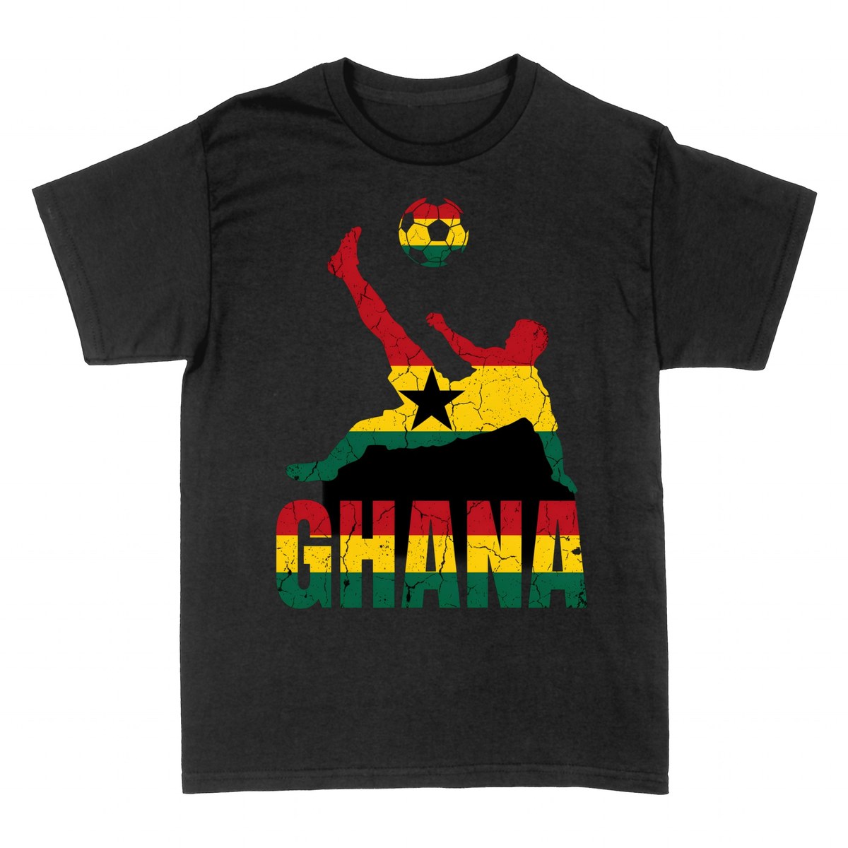 T-shirts: Ghana Fu&szlig;ball Flagge Fallr&uuml;ckzieher