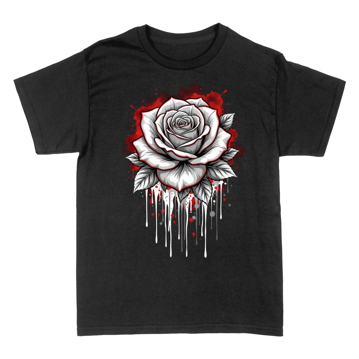 T-shirts: Tinten-Rose Tattoo Rot Splash