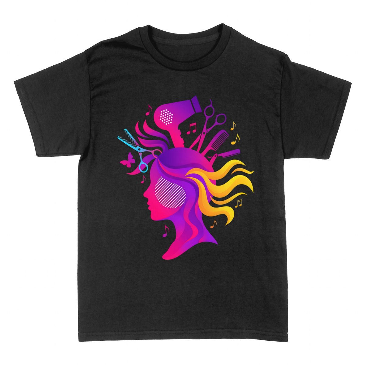 T-shirts: Friseurin mit Musik und Stil