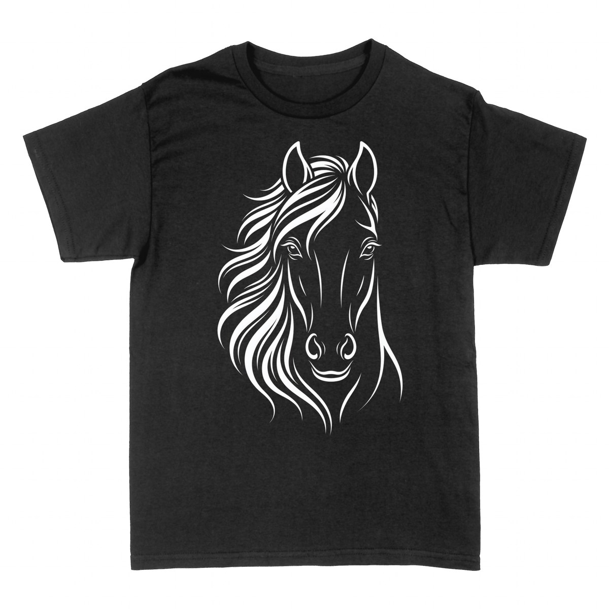 T-shirts: Pferd Portr&auml;t Tuschelinie Kunst