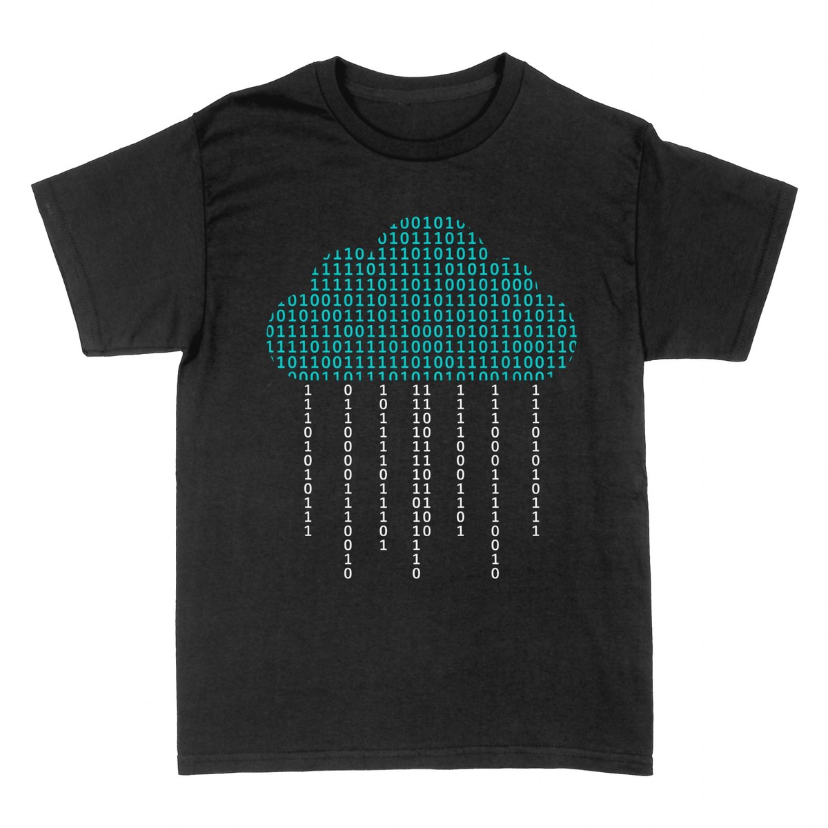 T-shirts: Bin&auml;rer Regencode-Wolke