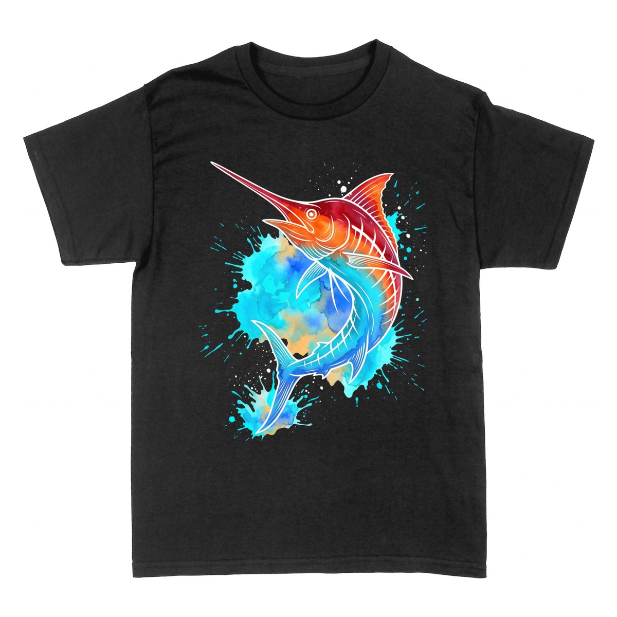 T-shirts: Marlin Aquarell Splash
