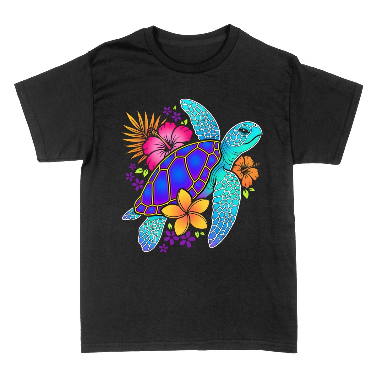 T-shirts: Tropische Meeresschildkr&ouml;te mit Blumen