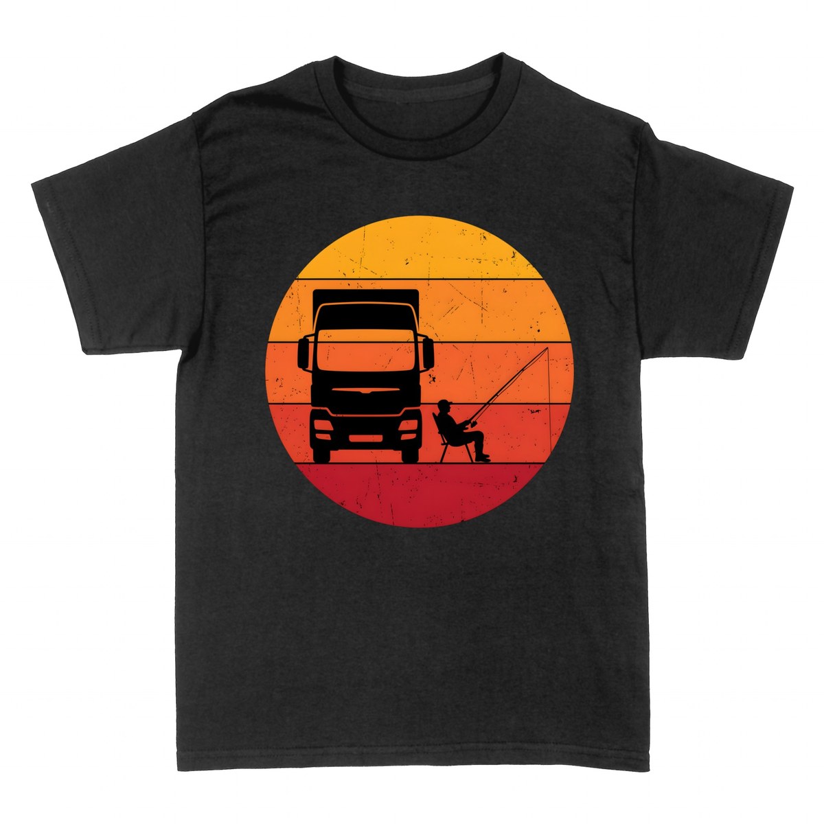 T-shirts: Trucker Fischer Retro Sunset