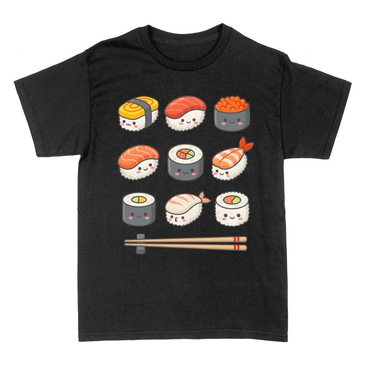T-shirts: Kawaii-Sushi mit L&auml;chelnden Gesichtern