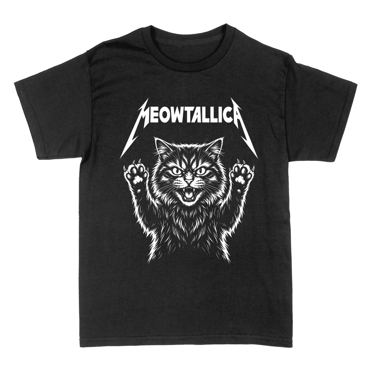 T-shirts: Meowtallica &mdash; Heavy-Metal-Katze Parodie