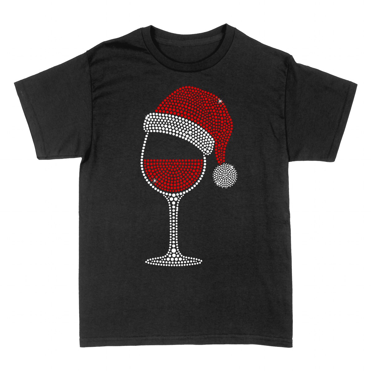 T-shirts: Weihnachtliches Weinglas Strass-