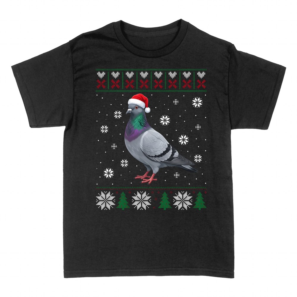 T-shirts: Weihnachtstaube mit Nikolausm&uuml;tze