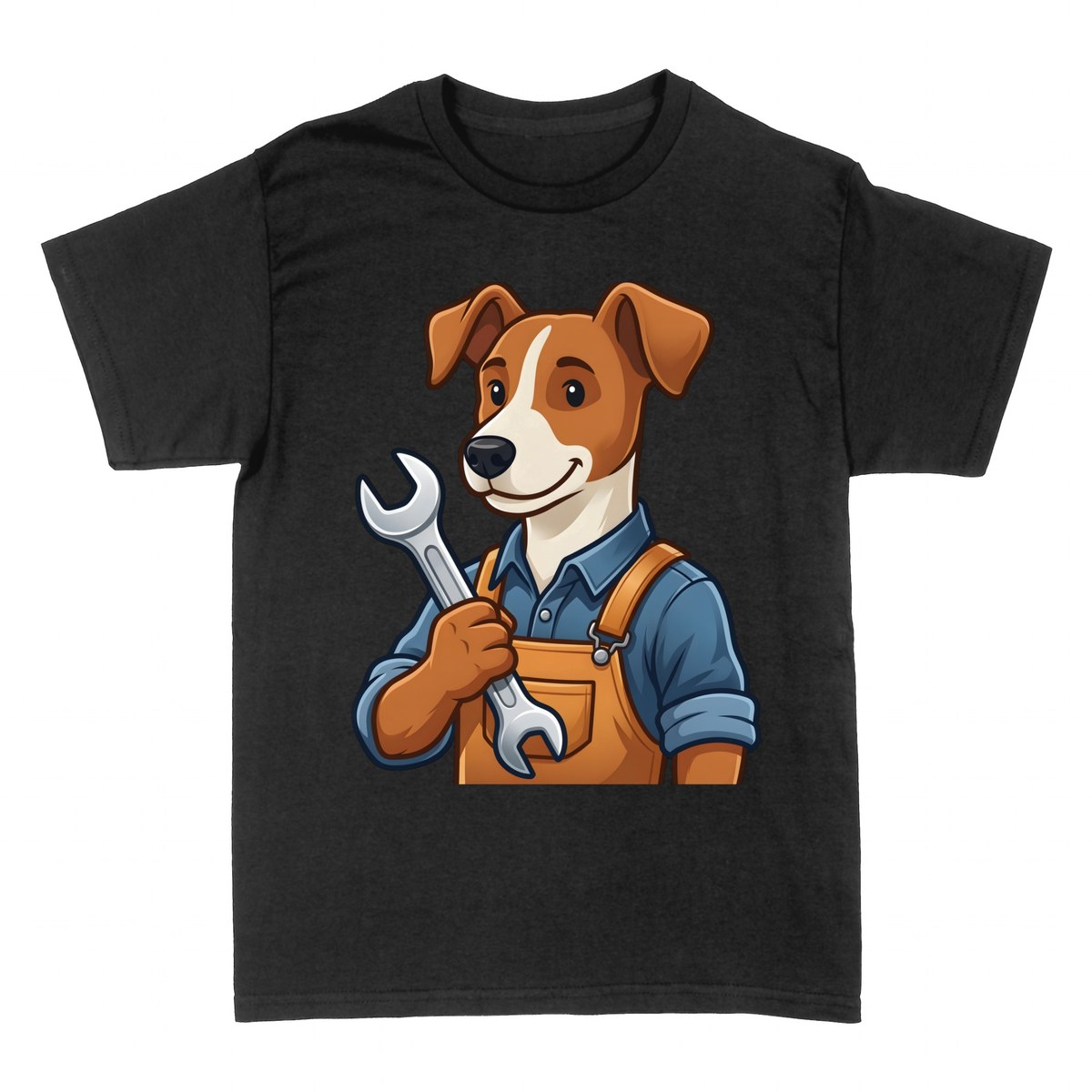 T-shirts: Hund als Mechaniker mit Schraubenschl&uuml;ssel