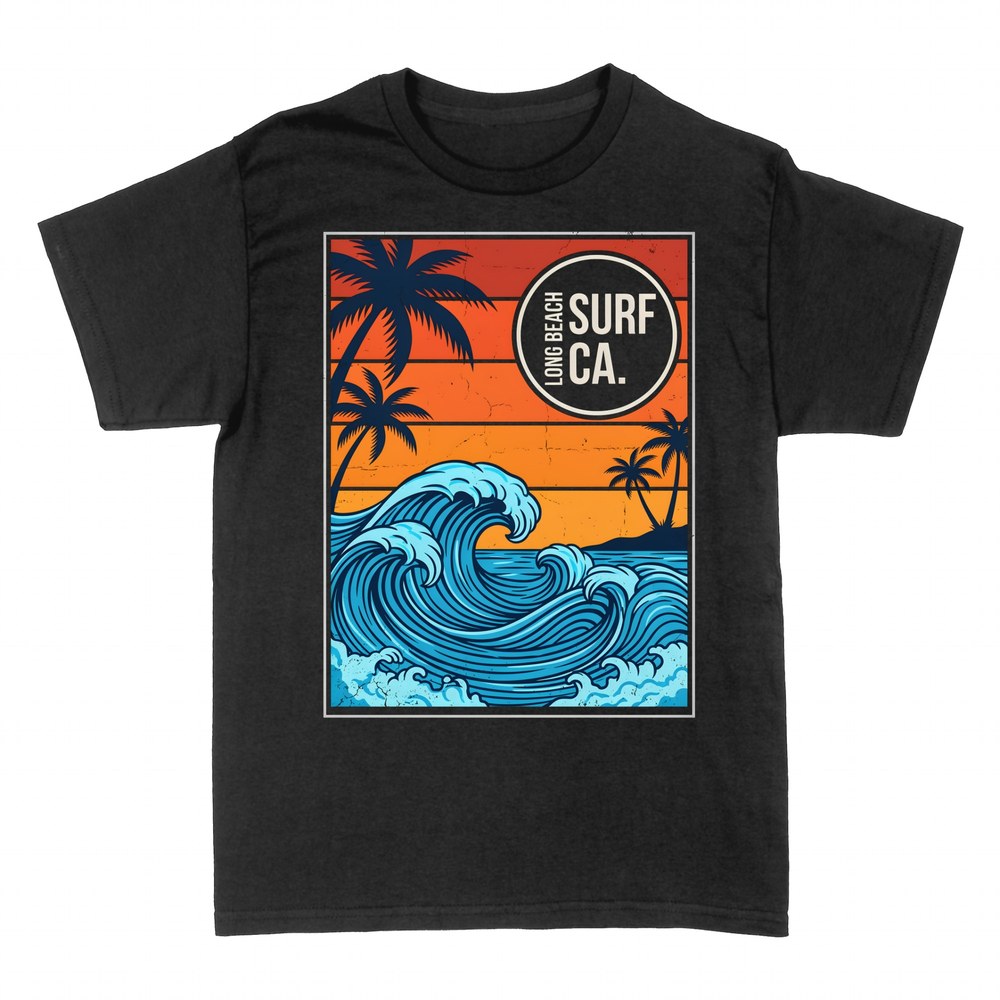T-shirts: Vintage Surf Abzeichen Long Beach Kalifornien