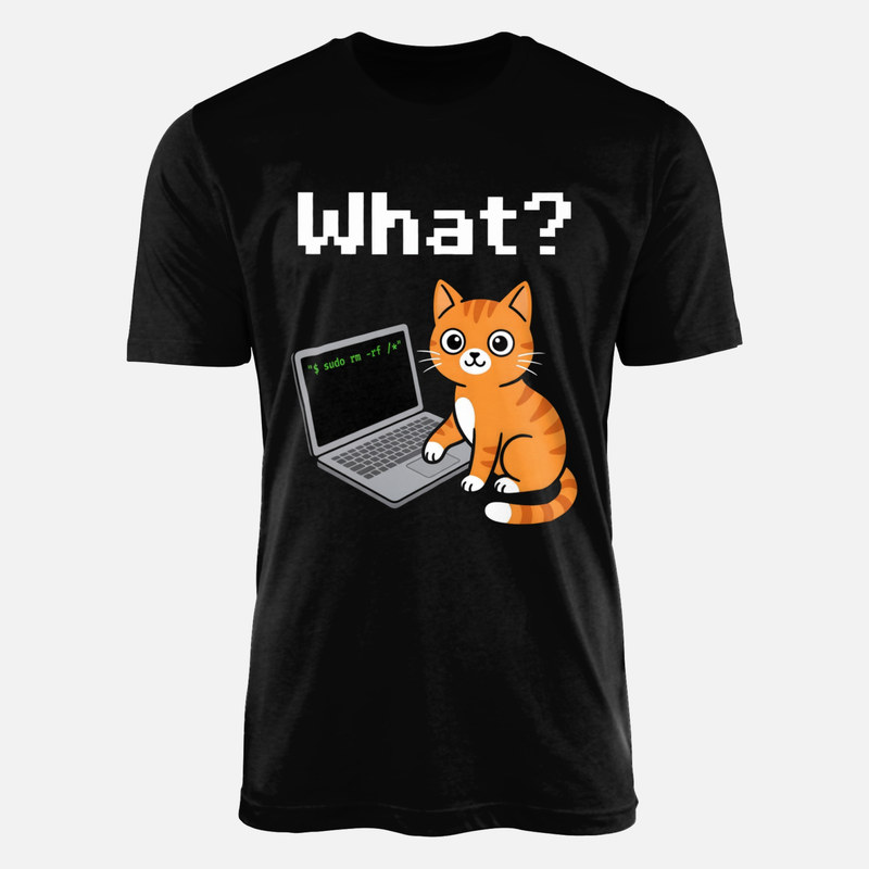 T-shirts: Programmierende Katze am Laptop
