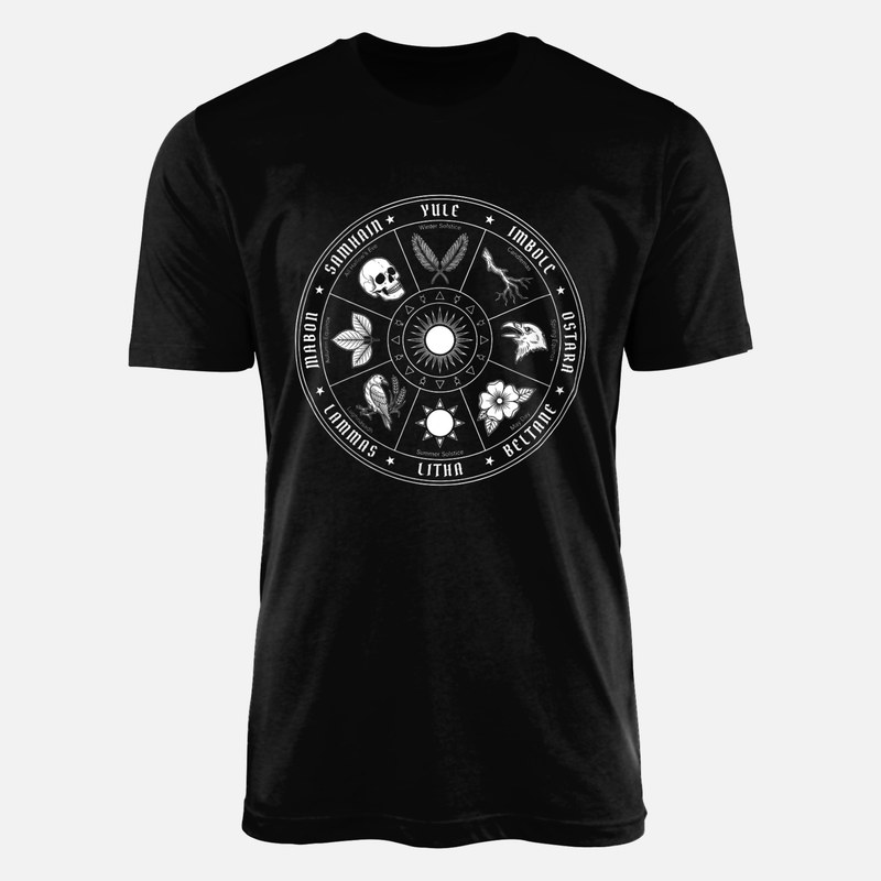 T-shirts: Heidnisches Jahresrad mit den Sabbaten