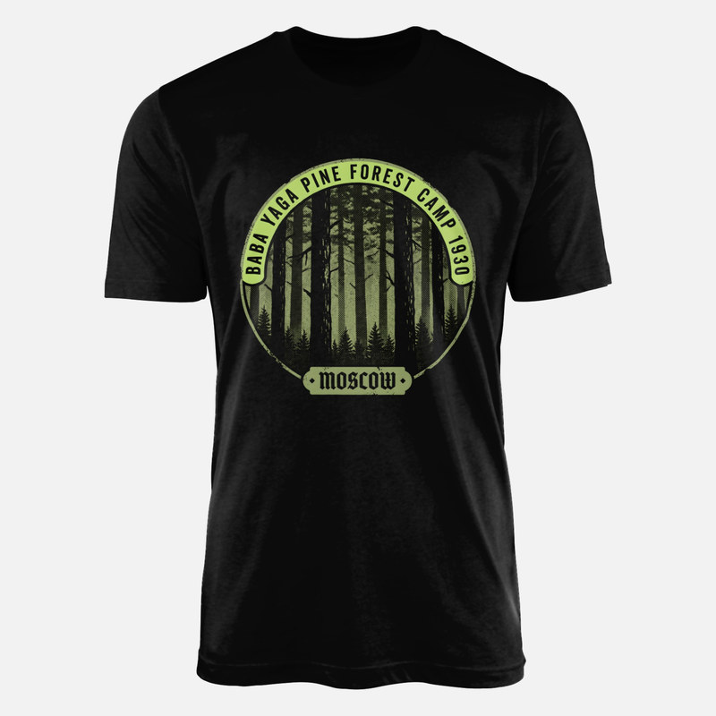 T-shirts: Baba Jaga Camp im Kiefernwald