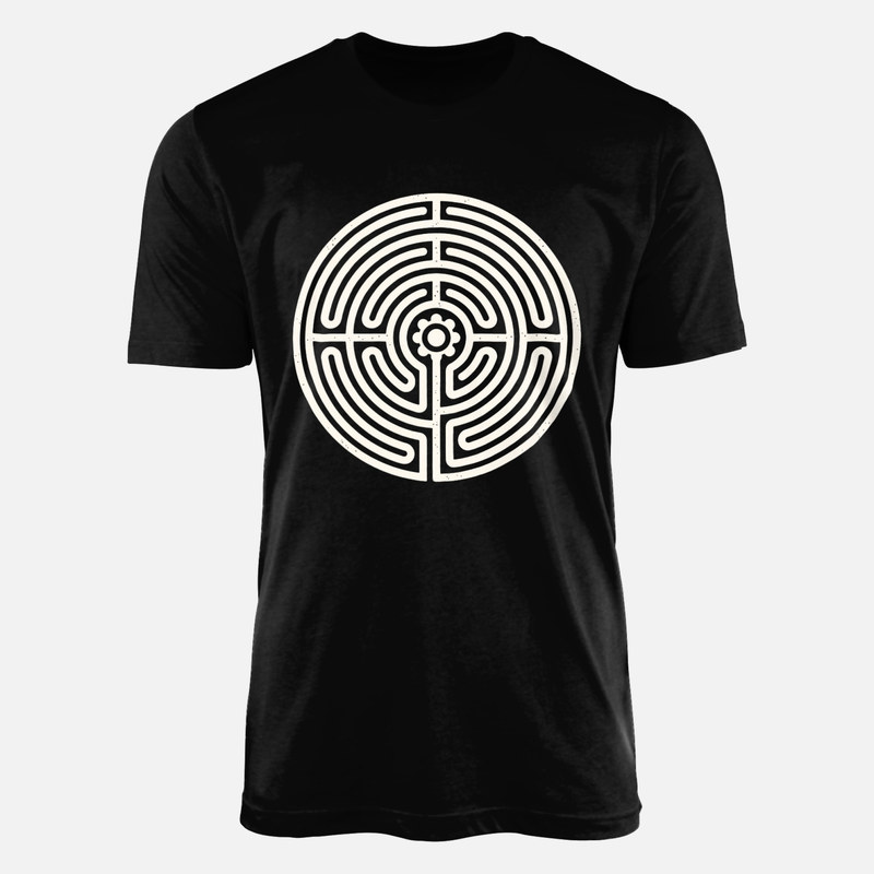 T-shirts: Kreislabyrinth mit Blume