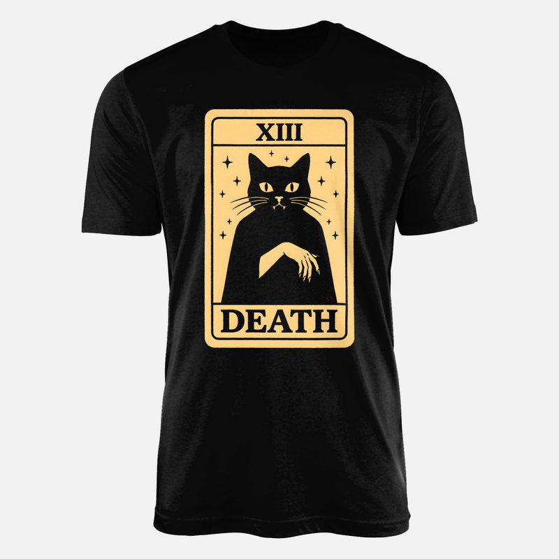 T-shirts: Tarotkarte Tod Schwarze Katze