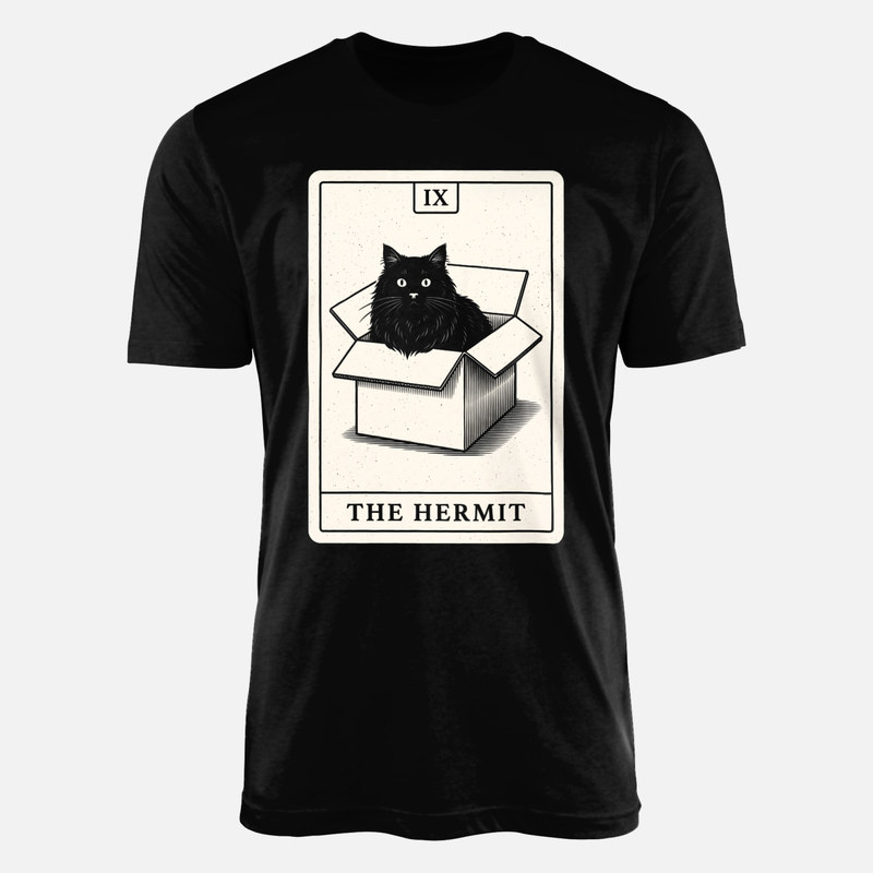 T-shirts: Tarotkarte Eremit Katze im Karton