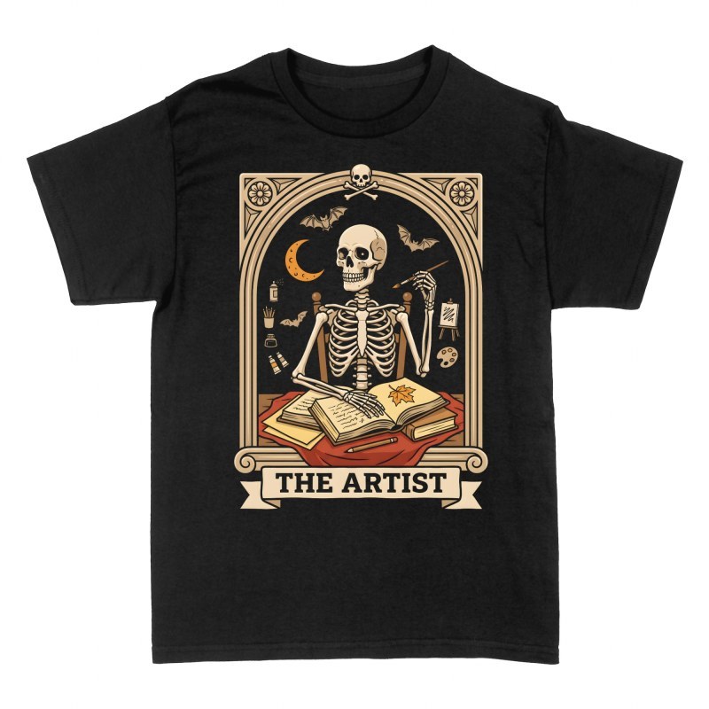 T-shirts: Tarotkarte Skelett K&uuml;nstler