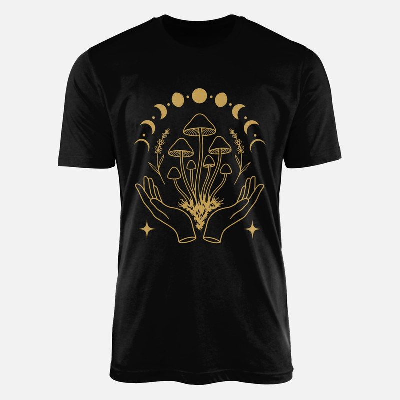 T-shirts: Mystische Pilze mit Mondphasen