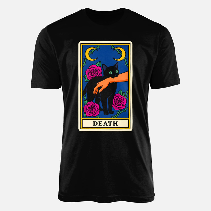 T-shirts: Tarotkarte Tod Schwarze Katze
