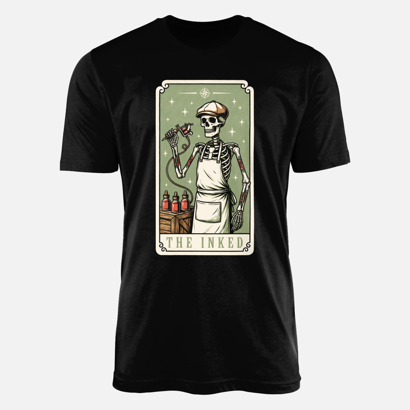 T-shirts: Tarotkarte T&auml;towierer Skelett The Inked