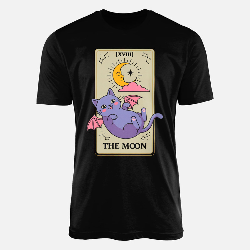 T-shirts: Tarotkarte Mond Fledermauskatze