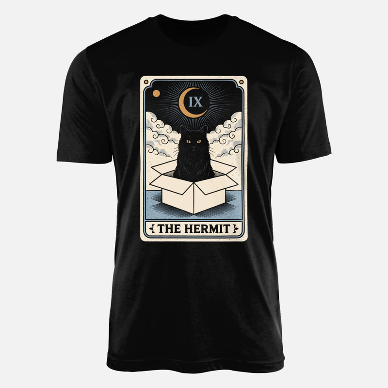 T-shirts: Tarotkarte Der Eremit Katze im Karton