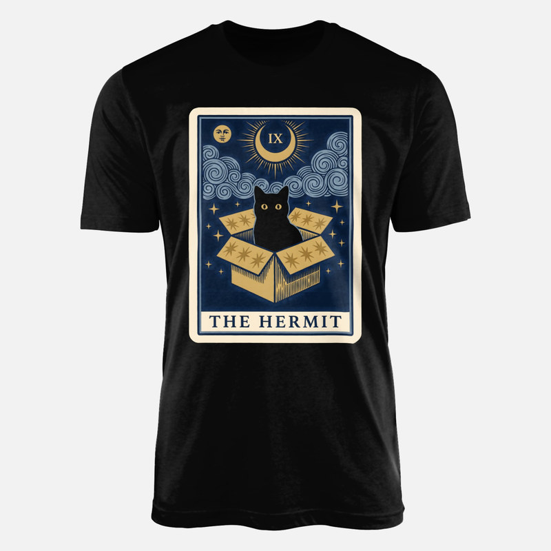 T-shirts: Tarotkarte Der Eremit Katze im Karton