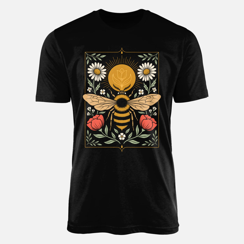 T-shirts: Mystische Biene mit Wildblumen