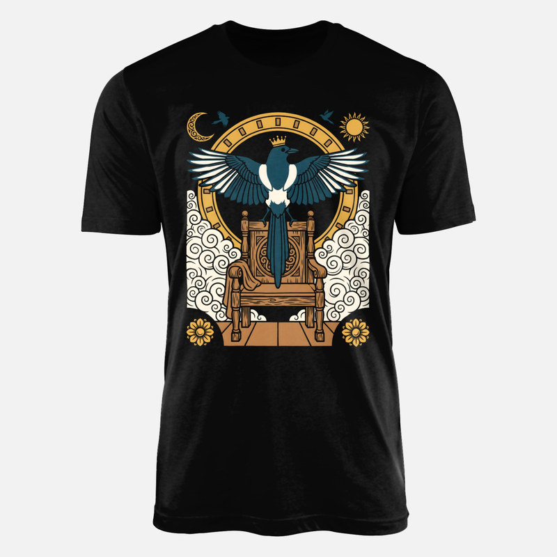 T-shirts: Gekr&ouml;nte Elster auf Thron