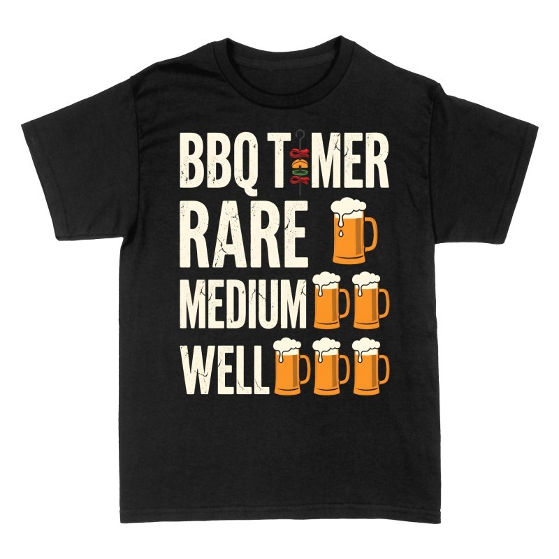T-shirts: BBQ Timer mit Bierkr&uuml;gen