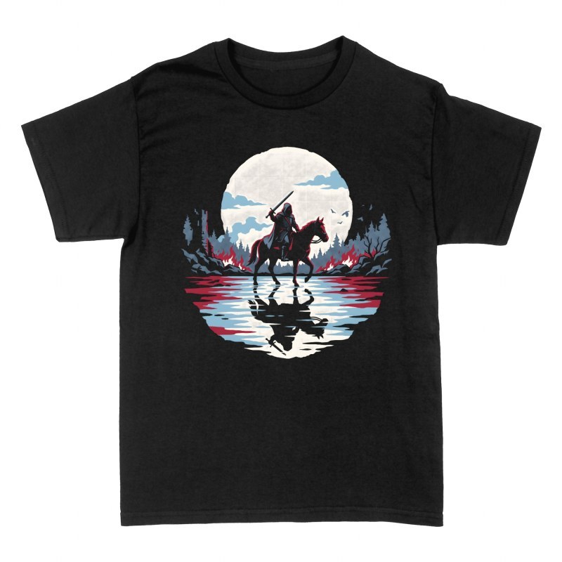 T-shirts: Ritter zu Pferd mit Spiegelung