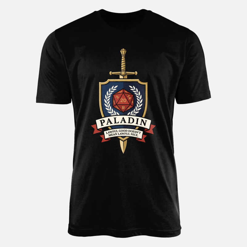 T-shirts: Paladin Wappen mit D20 W&uuml;rfel