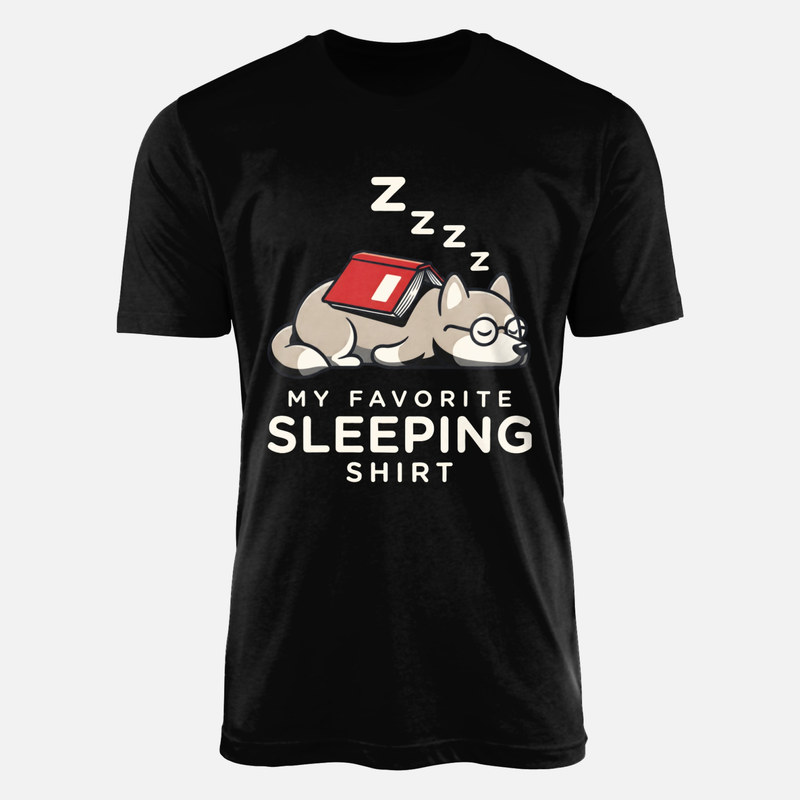 T-shirts: Schlafender Husky mit Buch
