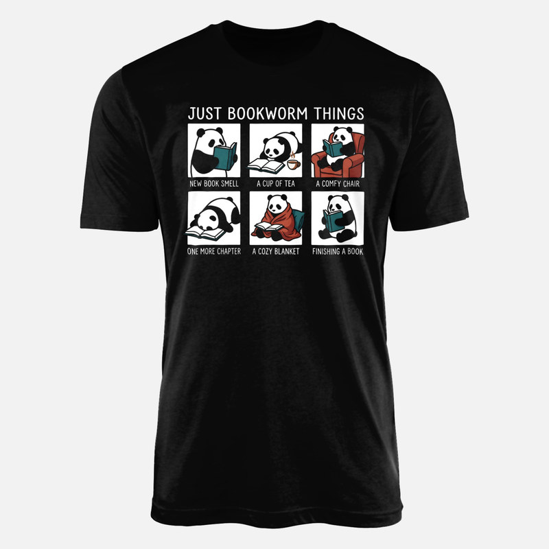 T-shirts: Lesende Pandas B&uuml;cherwurm Comic
