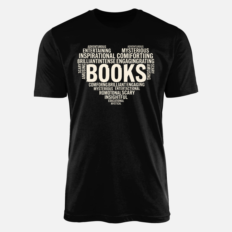T-shirts: B&uuml;cherliebe Typografie Herz
