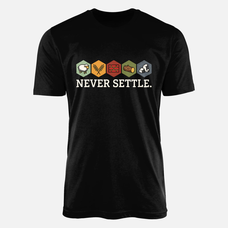 T-shirts: Brettspiel Rohstoffe Never Settle